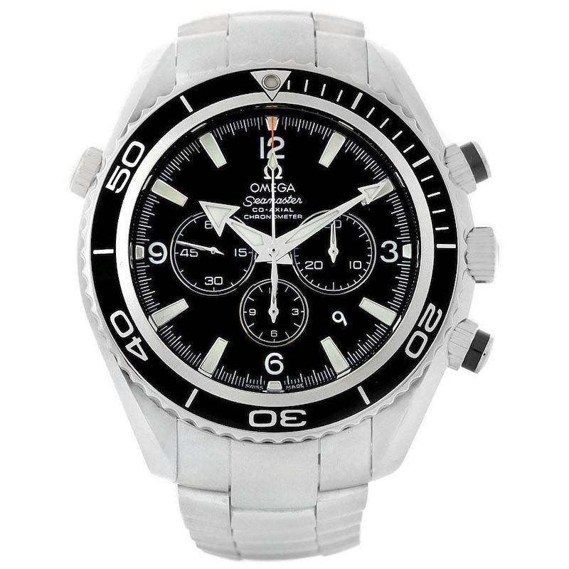 Omega Seamaster Planet Ocean Chronograph Watch 2210.50.00 Box Papers SwissWatchExpo
