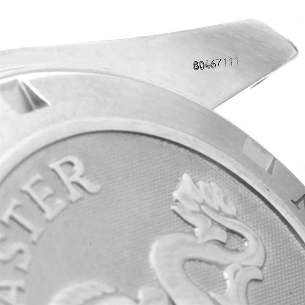 The image shows a close-up of the case back and lug of an Omega Planet Ocean 2201.50.00 Men's Stainless Steel Black Dial 2201.50.00 Men's Stainless Steel Black Dial watch with partial serial number.