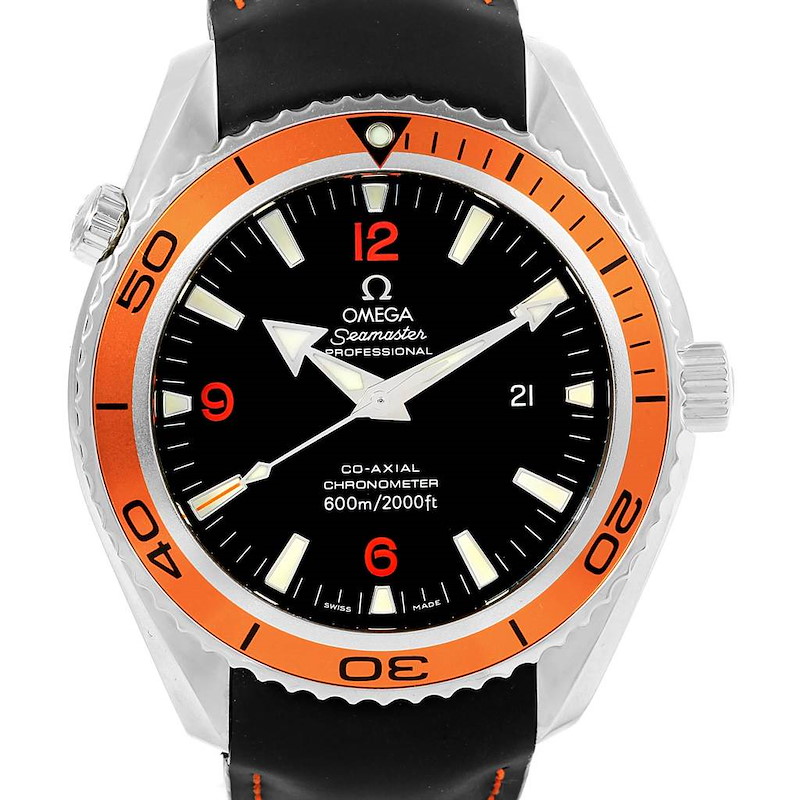 Omega Seamaster Planet Ocean Orange Bezel Mens Watch 2909.50.82 SwissWatchExpo