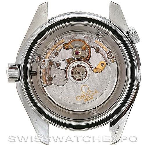 This image shows the exposed case back of an Omega Planet Ocean 2909.50.38 OR 29095038 Men's Stainless Steel Black Dial 2909.50.38 OR 29095038 Men's Stainless Steel Black Dial watch, revealing its intricate movement and internal mechanisms.