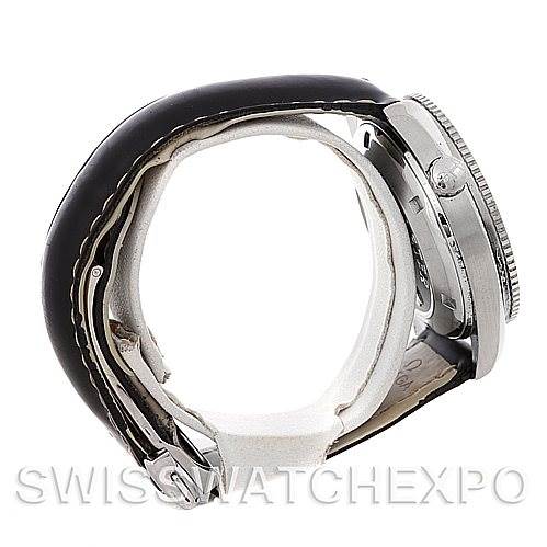 This image shows the side view of the Omega Planet Ocean 2901.50.81 Men
s Stainless Steel Black Dial 2901.50.81 Men
s Stainless Steel Black Dial watch, displaying the case, bezel, and part of the strap.