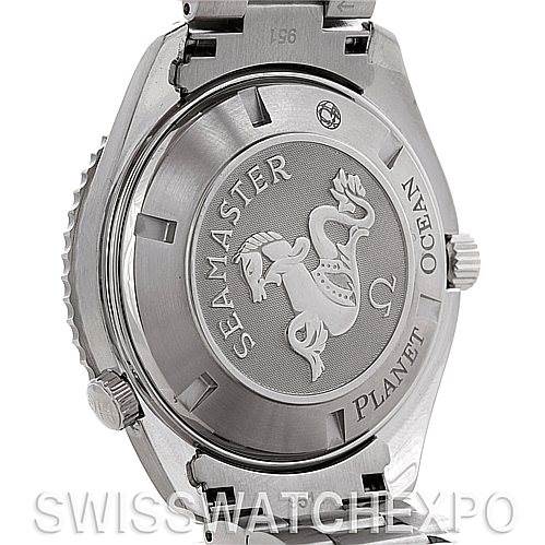 This is an image of the case back of the Omega Planet Ocean 2200.51.00 Men's Stainless Steel Black Dial 2200.51.00 Men's Stainless Steel Black Dial Seamaster watch.