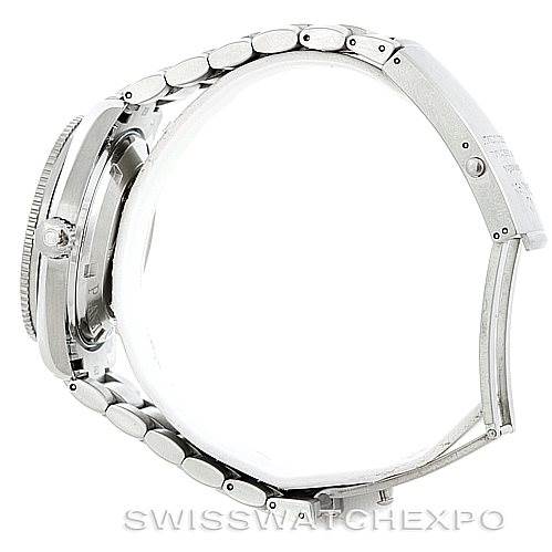 The image shows a side profile view of the Omega Planet Ocean 2209.50.00 Men
s Stainless Steel Black Dial 2209.50.00 Men
s Stainless Steel Black Dial watch, highlighting the bracelet and the side of the case.