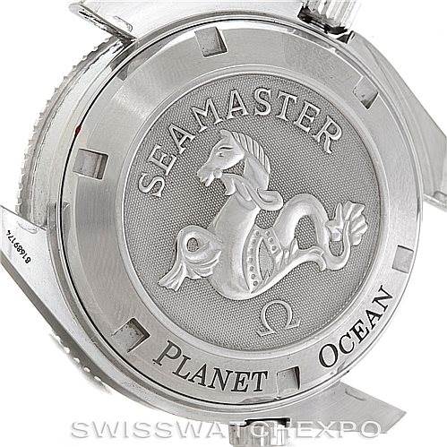This image shows the back case of the Omega Planet Ocean 2209.50.00 Men
s Stainless Steel Black Dial 2209.50.00 Men
s Stainless Steel Black Dial Seamaster watch.