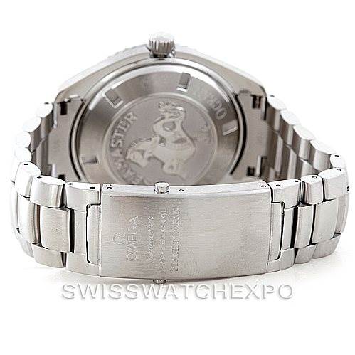 The image shows the back case and bracelet clasp of the Omega Planet Ocean 2200.50.00 Men
s Stainless Steel Black Dial 2200.50.00 Men
s Stainless Steel Black Dial watch.