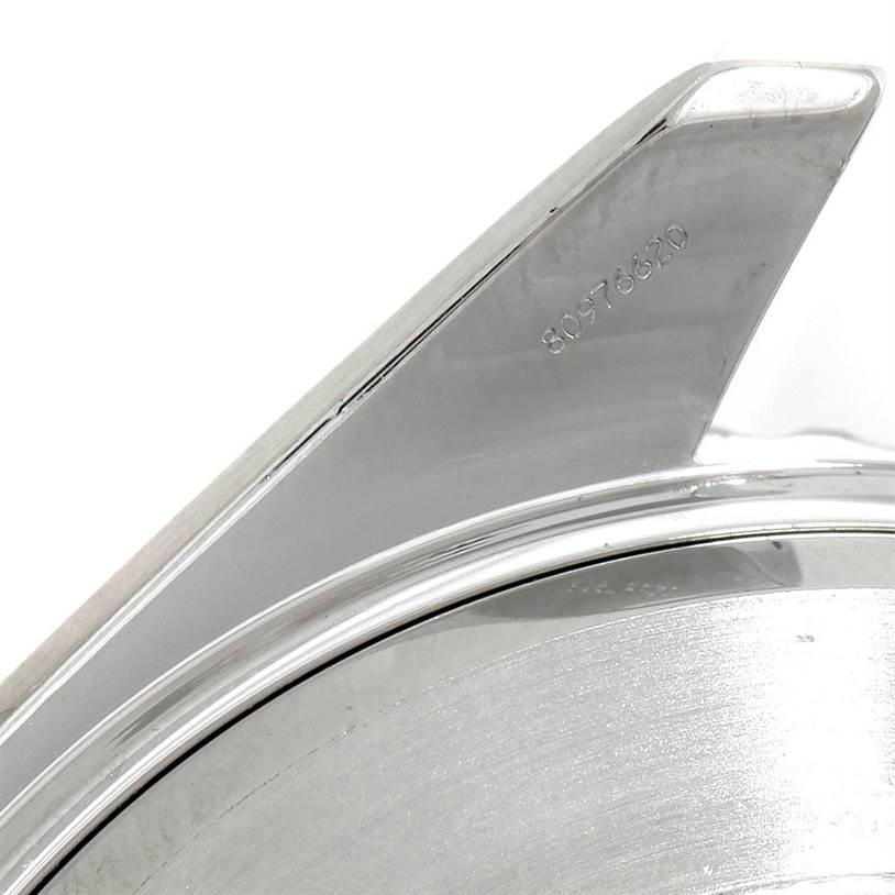 The image shows a close-up of the case and lugs of an Omega Planet Ocean 2200.50.00 Men's Stainless Steel Black Dial 2200.50.00 Men's Stainless Steel Black Dial watch, highlighting its model number.