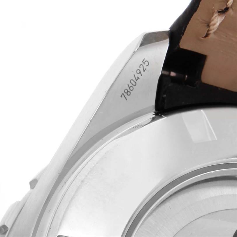 This image shows a close-up angle of the serial number and part of the case back of the Omega Aqua Terra 231.13.44.52.06.001 Men
s Stainless Steel Grey Dial 231.13.44.52.06.001 Men
s Stainless Steel Grey Dial watch with a strap attachment.