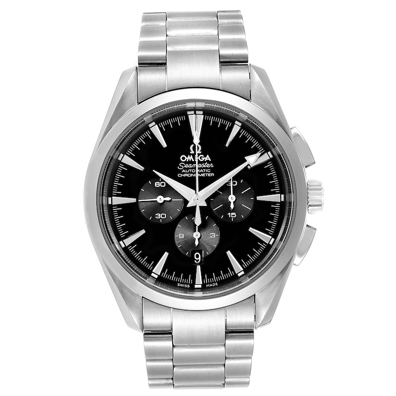 Omega Aqua Terra Black Dial Chronograph Steel Mens Watch 2512.50.00 SwissWatchExpo