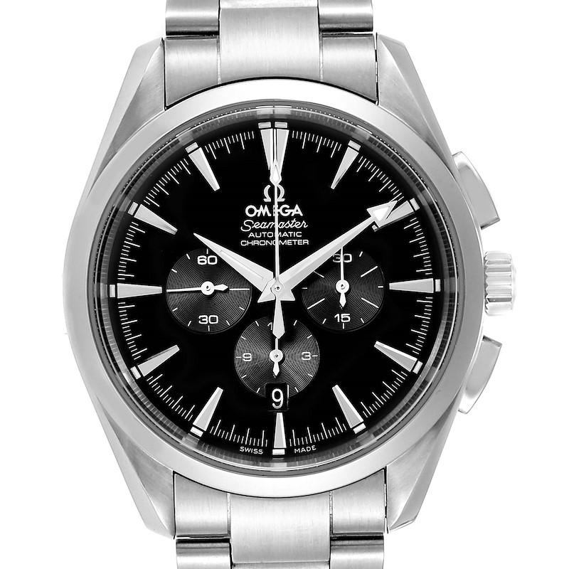 Omega Aqua Terra Black Dial Chronograph Steel Mens Watch 2512.50.00 SwissWatchExpo