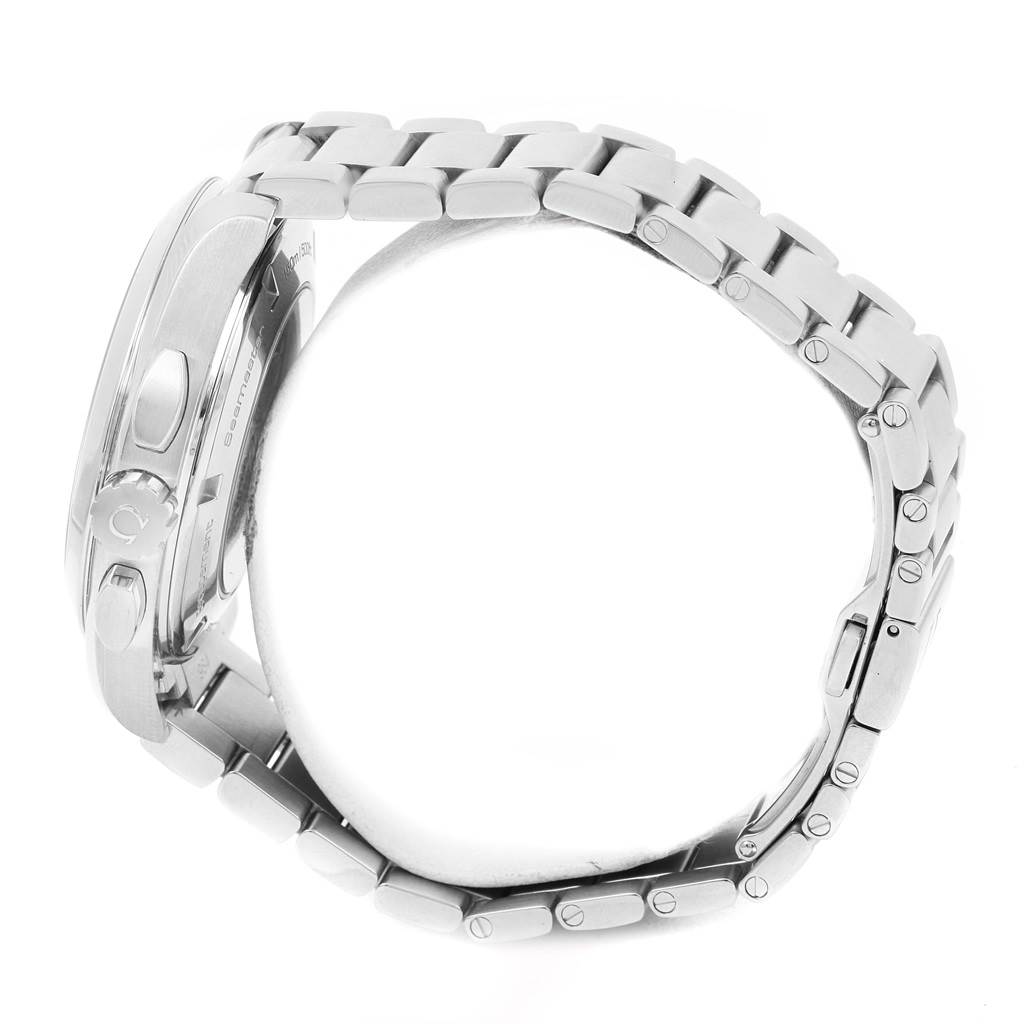 The image shows a side view of the Omega Aqua Terra 231.10.44.50.04.001 Men's Stainless Steel White Dial 231.10.44.50.04.001 Men's Stainless Steel White Dial watch highlighting the bracelet and side profile of the case.