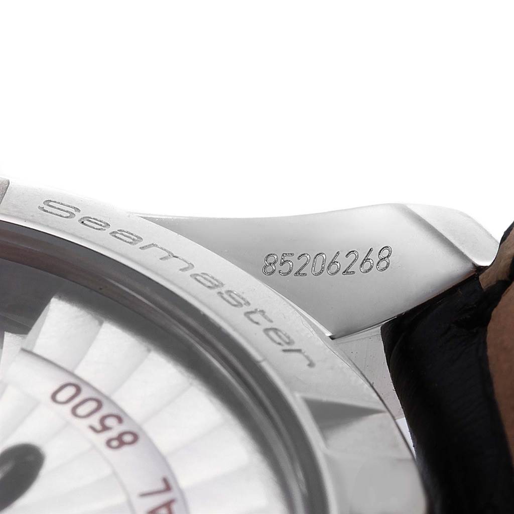 The image shows a close-up view of the serial number and engravings on the case of an Omega Aqua Terra 231.23.39.21.55.002 Men's Steel and Gold (two tone) Mother of Pearl Dial 231.23.39.21.55.002 Men's Steel and Gold (two tone) Mother of Pearl Dial seamaster watch.