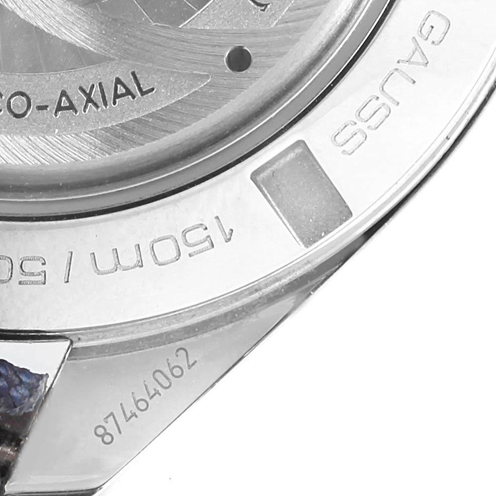 The image shows a close-up of the back case of an Omega Aqua Terra 231.10.42.21.03.004 Men's Stainless Steel Blue Dial 231.10.42.21.03.004 Men's Stainless Steel Blue Dial watch, highlighting the markings and engravings.