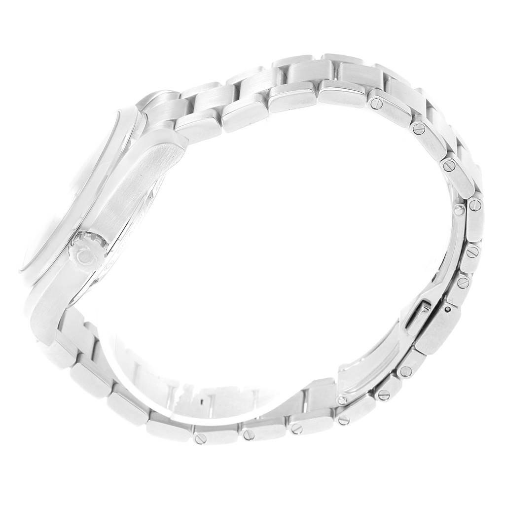 This image shows the side view of the Omega Aqua Terra 231.10.39.21.03.001 Men's Stainless Steel Blue Dial 231.10.39.21.03.001 Men's Stainless Steel Blue Dial watch, highlighting the stainless steel case and bracelet.