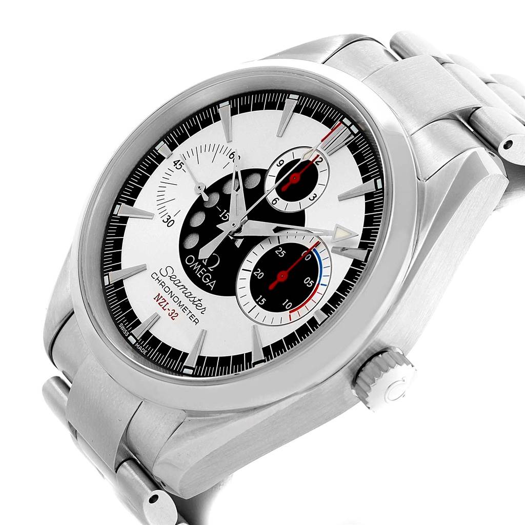 The Omega Aqua Terra 2513.30.00 Men
s Stainless Steel Silver Dial 2513.30.00 Men
s Stainless Steel Silver Dial watch is shown at a slight angle, highlighting the dial, bezel, case, and part of the bracelet.