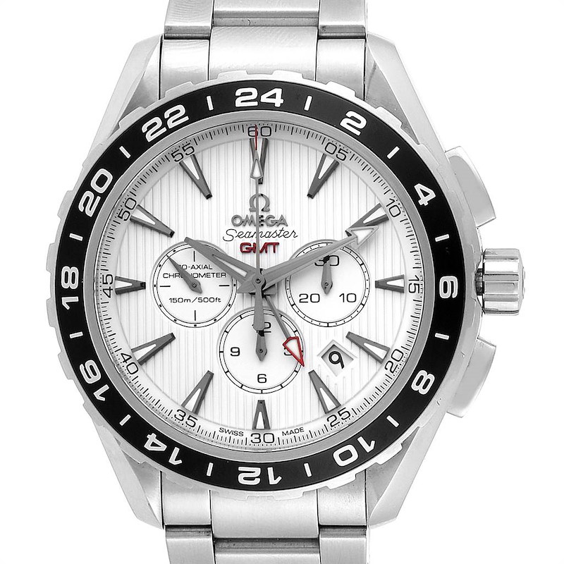 Omega Seamaster Aqua Terra GMT Steel Mens Watch 231.10.44.52.04.001 SwissWatchExpo