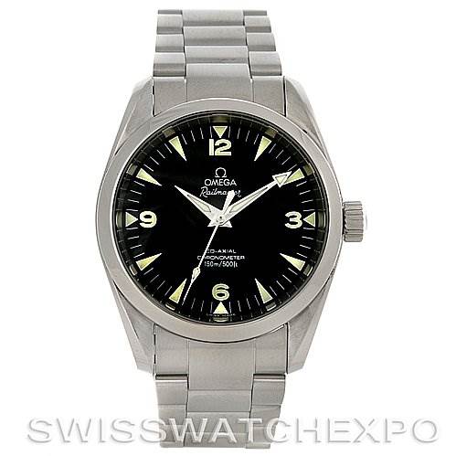 The Omega Aqua Terra 2504.52 Men
s Stainless Steel Black Dial 2504.52 Men
s Stainless Steel Black Dial watch is shown from a front angle, displaying the face, bezel, and bracelet.