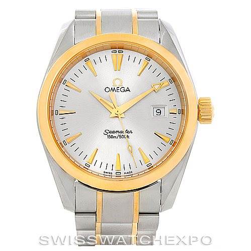 The Omega Aqua Terra 2317.30.00 Men
s Stainless Steel Silver Dial 2317.30.00 Men
s Stainless Steel Silver Dial watch is shown from the front, displaying its dial, bezel, hands, bracelet, and crown.