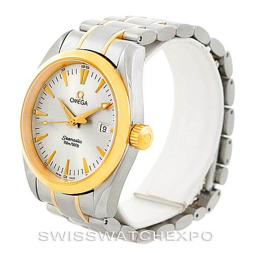 The Omega Aqua Terra 2317.30.00 Men
s Stainless Steel Silver Dial 2317.30.00 Men
s Stainless Steel Silver Dial watch is shown at a front angle, highlighting the face, bezel, crown, and part of the bracelet.