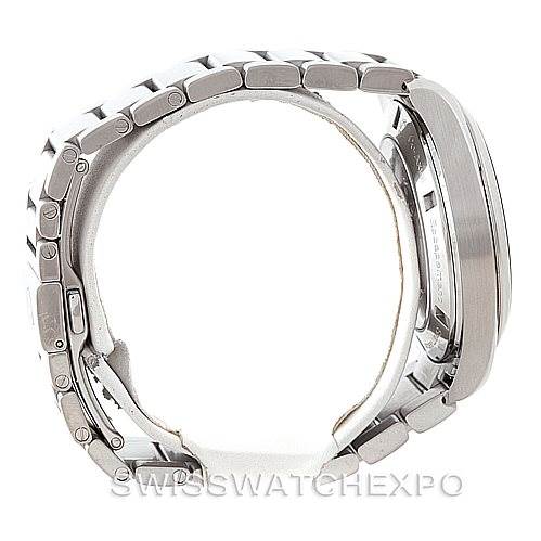 The image shows a side view of the Omega Aqua Terra 231.10.42.21.02.001 Men
s Stainless Steel Silver Dial 231.10.42.21.02.001 Men
s Stainless Steel Silver Dial watch, highlighting the metal bracelet and case.