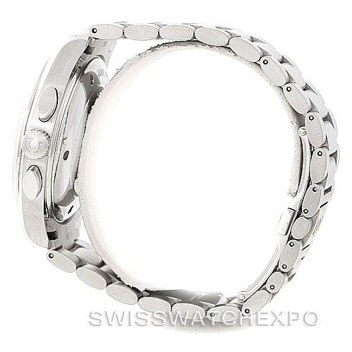 The image shows a side view of the Omega Aqua Terra 2512.30.00 Men
s Stainless Steel Silver Dial 2512.30.00 Men
s Stainless Steel Silver Dial watch, detailing its case and metal bracelet.