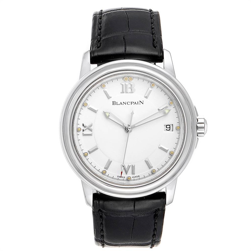 Blancpain Leman Ultra Slim White Dial Steel Mens Watch 2100 Box