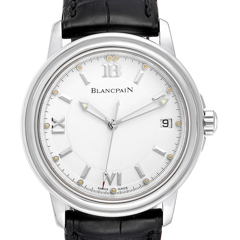Blancpain Leman Ultra Slim White Dial Steel Mens Watch 2100 Box Papers SwissWatchExpo