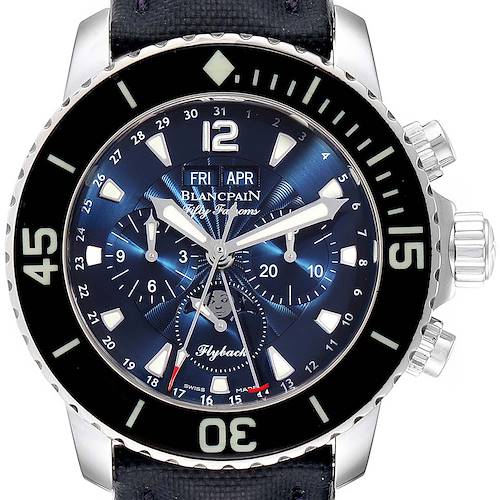 Photo of Blancpain Fifty Fathoms Flyback Chronograph Moonphase Watch 5066f-1140-52b