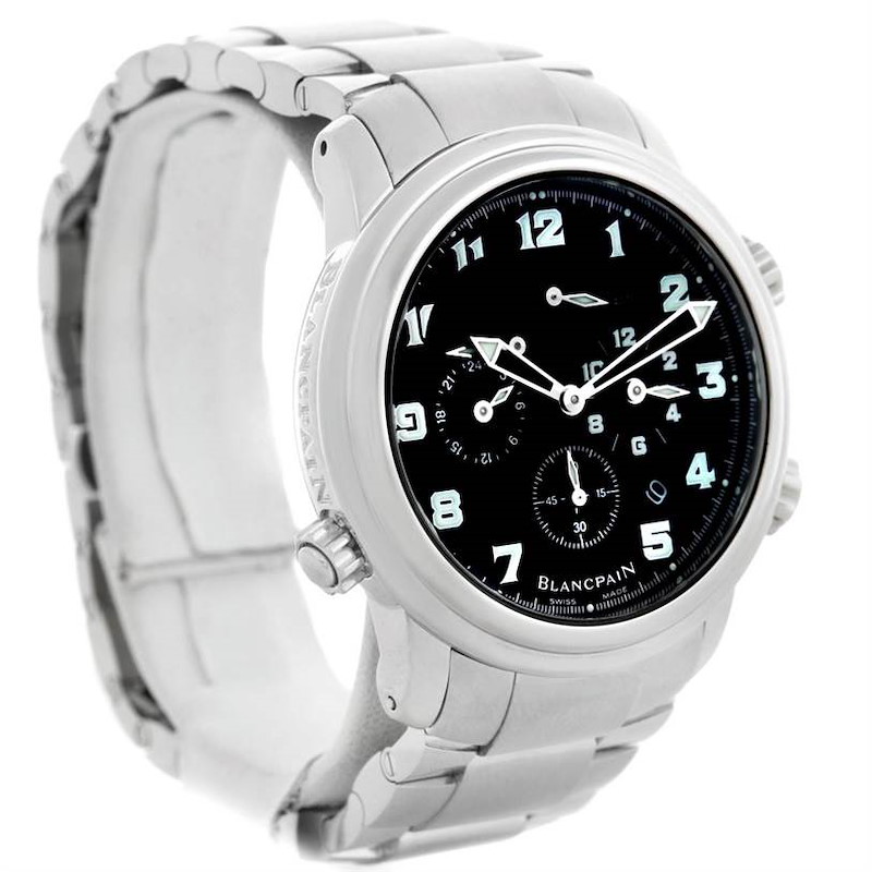 Blancpain Leman GMT Alarm Mens Stainless Steel Watch 2041-1130M-71 SwissWatchExpo
