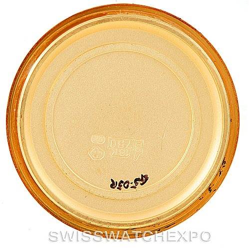 This image shows the case back of a 18K Yellow Gold Blancpain 2763-1418A-53 Men's Yellow Gold White Dial 2763-1418A-53 Men's Yellow Gold White Dial Complete Calendar Watch 2763-1418A-53, photographed from the inside.