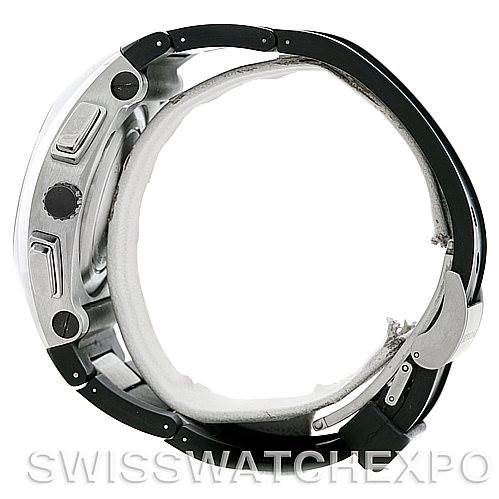 The image shows a side view of the Bvlgari EG40SCH Men's Stainless Steel Black Dial EG40SCH Men's Stainless Steel Black Dial Ergon Mens Automatic Stainless Steel Chronograph Watch EG 40 SCH, focusing on the watch case and bracelet.