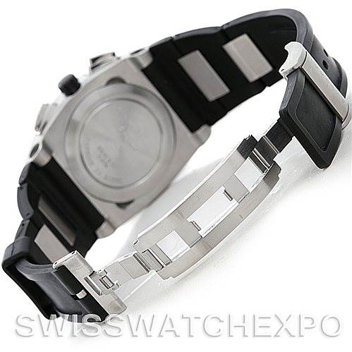 The image shows the back and side angle of the Bvlgari EG40SCH Men's Stainless Steel Black Dial EG40SCH Men's Stainless Steel Black Dial Ergon Men's Automatic Stainless Steel Chronograph Watch EG 40 SCH, highlighting its bracelet and clasp.