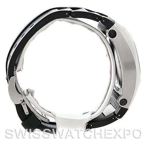 This image displays the side view of the Bvlgari EG40SCH Men's Stainless Steel Black Dial EG40SCH Men's Stainless Steel Black Dial Ergon Men's Automatic Stainless Steel Chronograph Watch EG 40 SCH.