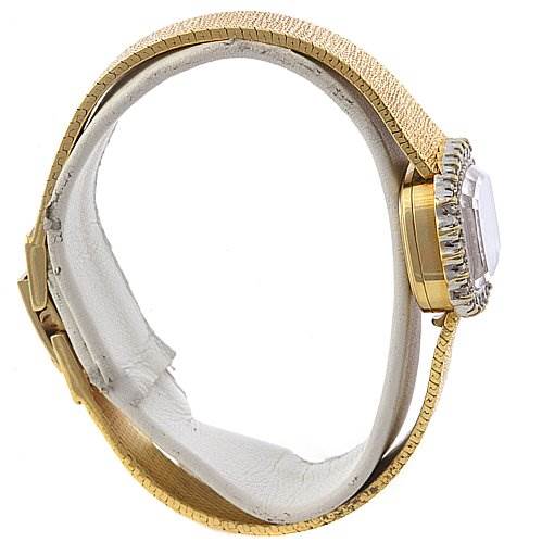 The image shows a side profile of the Rolex Cocktail 8365 Women's Yellow Gold Champagne Dial 8365 Women's Yellow Gold Champagne Dial model watch, highlighting its gold case, bezel, and strap.