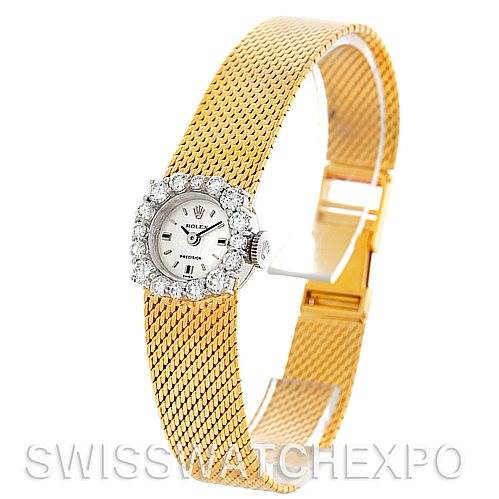 Rolex Vintage Ladies 18k Yellow Gold Diamond Watch SwissWatchExpo