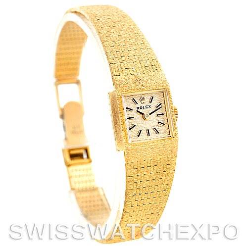 The image shows a Rolex Cocktail 4281 Women's Yellow Gold Champagne Dial 4281 Women's Yellow Gold Champagne Dial model watch at a three-quarter angle, highlighting the bracelet, case, and dial.
