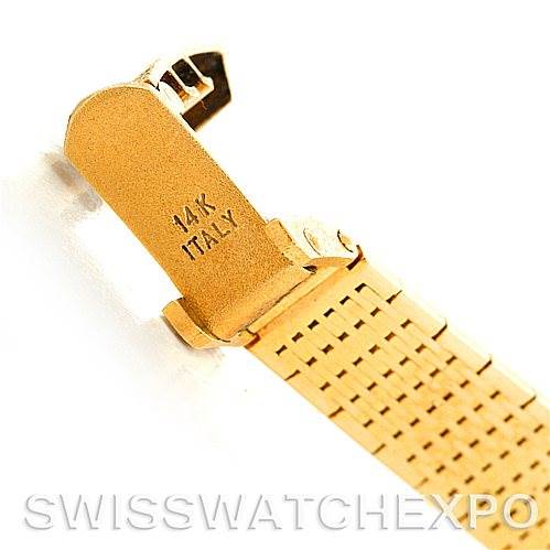The image shows the clasp and part of the gold bracelet of a Rolex Cocktail 4281 Women's Yellow Gold Champagne Dial 4281 Women's Yellow Gold Champagne Dial model watch.