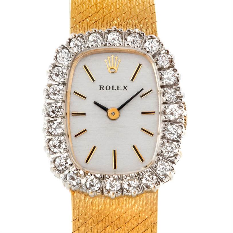 vintage rolex women's diamond watch