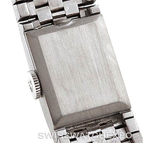 This image shows the back case and part of the bracelet of the Rolex Cocktail 2159 Women's White Gold Silver Dial 2159 Women's White Gold Silver Dial model watch.