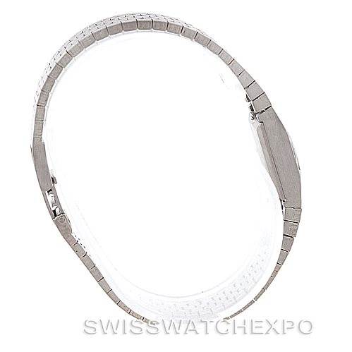 The image shows a side view of the Rolex Cocktail 2159 Women's White Gold Silver Dial 2159 Women's White Gold Silver Dial model, highlighting its bracelet and case profile.