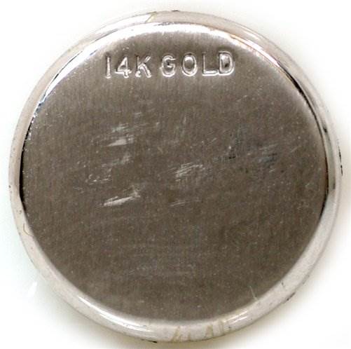 This image shows the back case of a 14K gold Rolex Cocktail Women's White Gold Silver Dial Women's White Gold Silver Dial model watch.