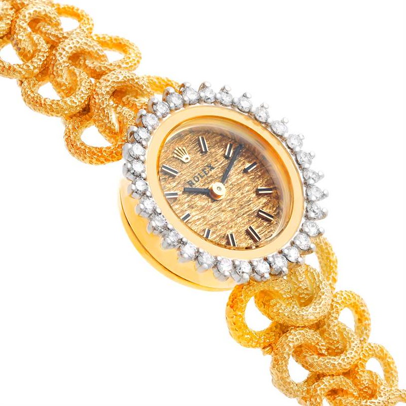 Rolex 14k Yellow Gold Diamond Vintage Ladies Cocktail Watch 8312 SwissWatchExpo