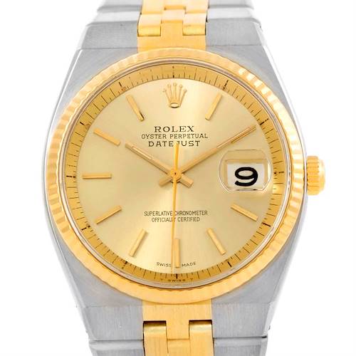Photo of Rolex Datejust Stainless Steel 18K Yellow Gold Watch 1630