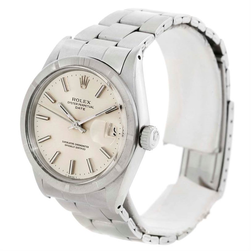 Rolex Date Mens Stainless Steel Vintage Silver Dial Watch 1501 SwissWatchExpo