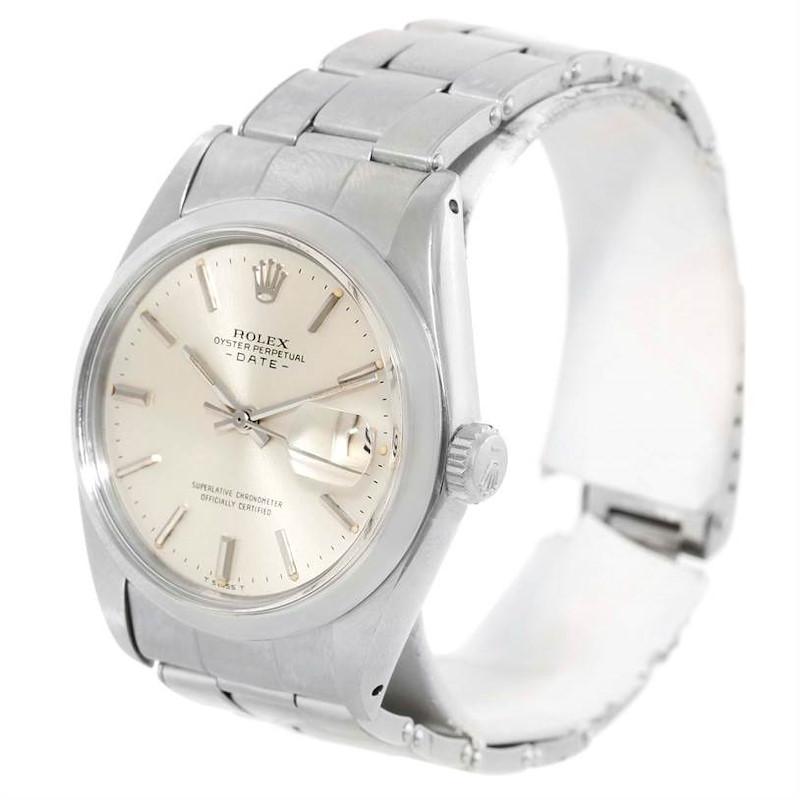 Rolex Date Vintage Mens Stainless Steel Silver Dial Watch 1500 SwissWatchExpo