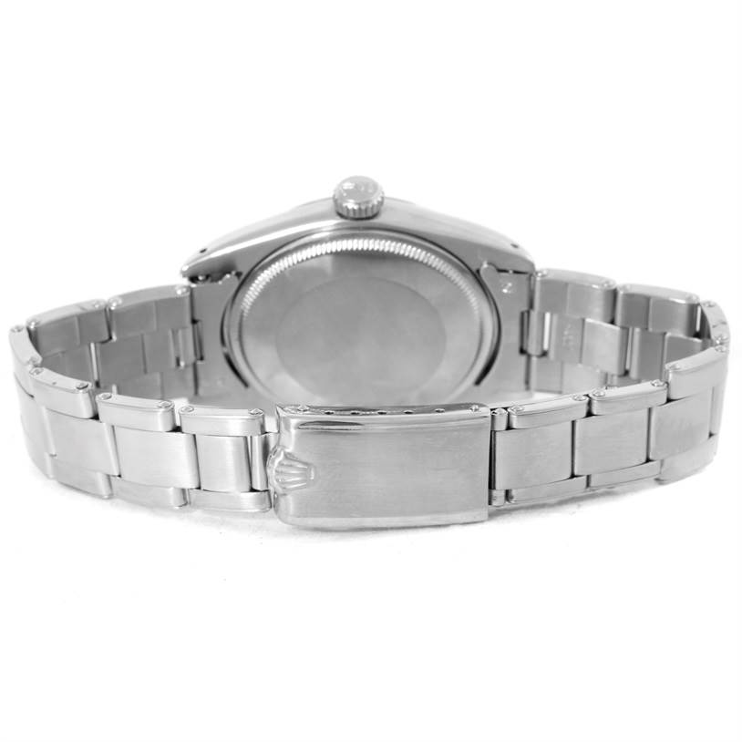 The image shows the back and bracelet of a Rolex Vintage Collection 1500 Men's Stainless Steel Silver Dial 1500 Men's Stainless Steel Silver Dial watch, featuring the clasp and caseback.