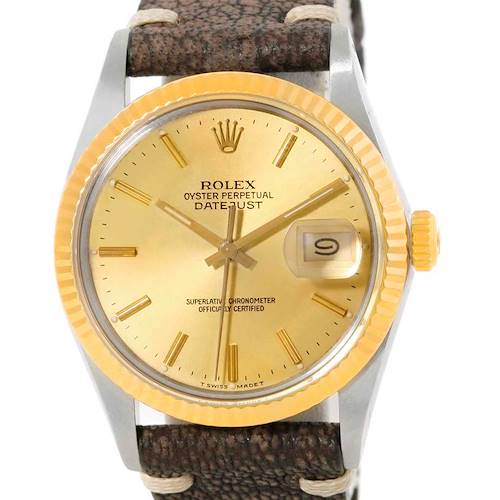 Photo of Rolex Datejust Mens Steel 18K Yellow Gold Vintage Watch 16013