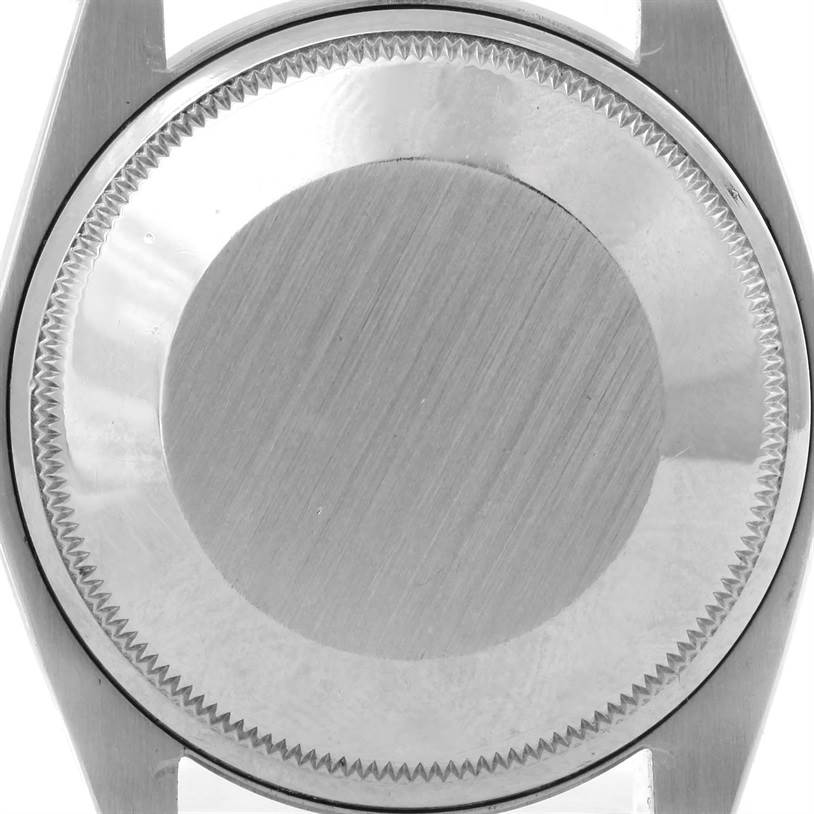 This is the back view of a Rolex Vintage Collection 1501 Men's Stainless Steel Silver Dial 1501 Men's Stainless Steel Silver Dial watch, featuring the case back.