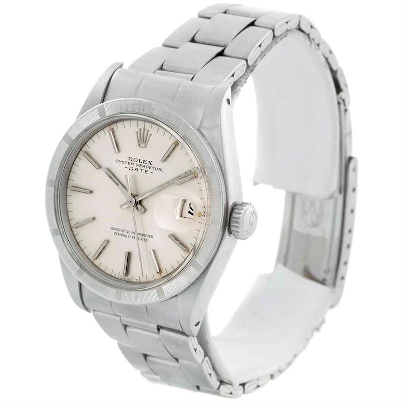 Rolex Date Mens Stainless Steel Vintage Silver Dial Watch 1501 SwissWatchExpo