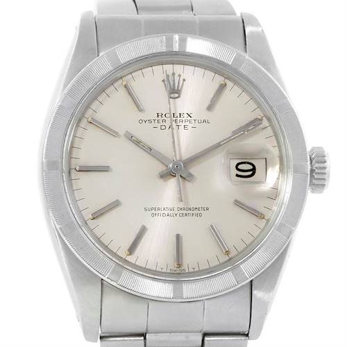 Photo of Rolex Date Mens Stainless Steel Vintage Silver Dial Watch 1501