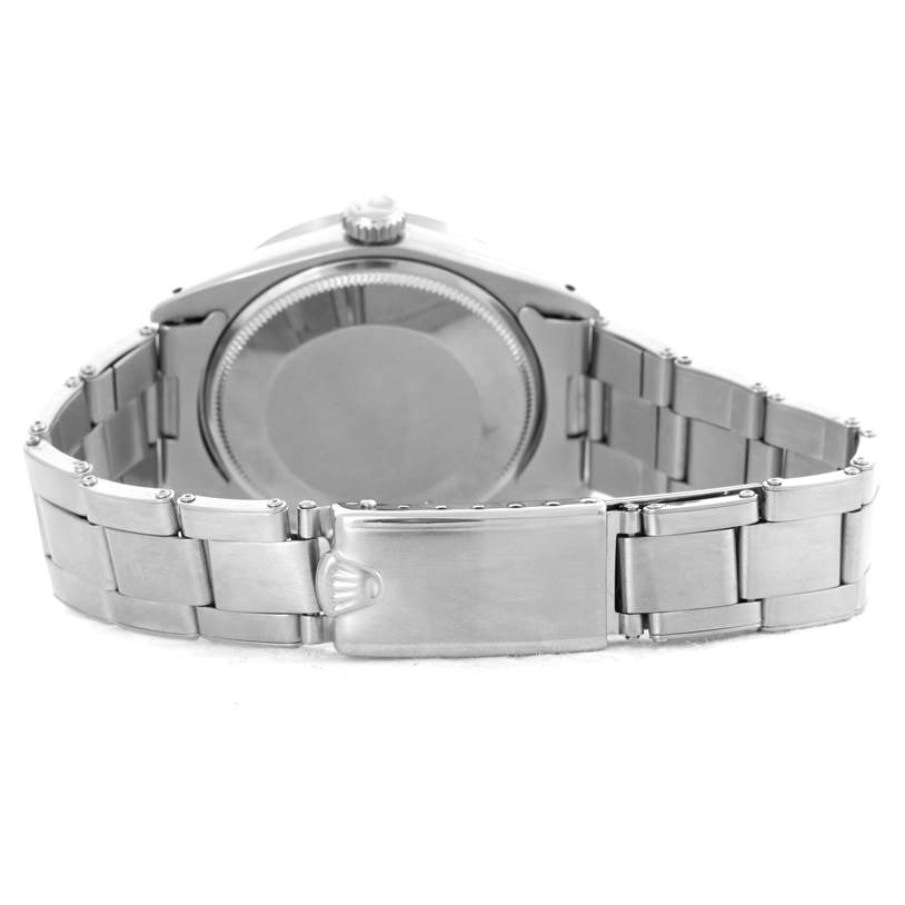 The image shows the back and band of the Rolex Vintage Collection 1501 Men's Stainless Steel Blue Dial 1501 Men's Stainless Steel Blue Dial watch, highlighting the clasp and case back.